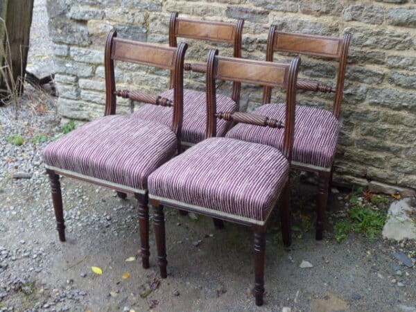 Set of 4 mahogany rope back chairs circa 1810 - Image 2