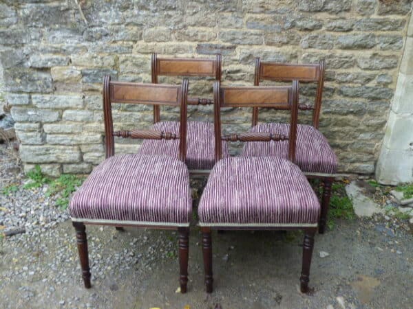 Set of 4 mahogany rope back chairs circa 1810