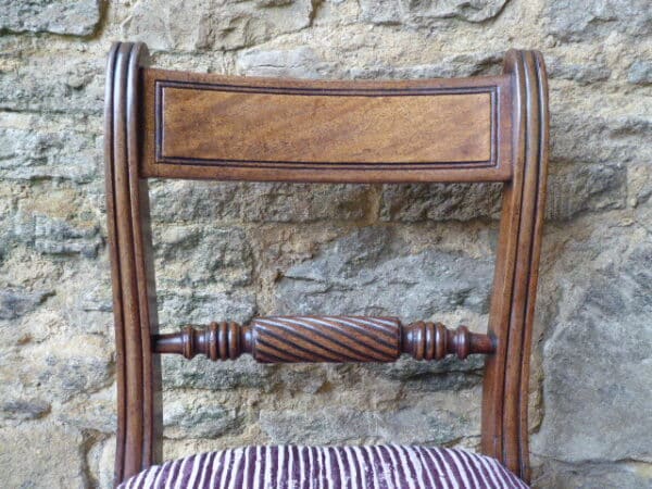 Set of 4 mahogany rope back chairs circa 1810 - Image 3