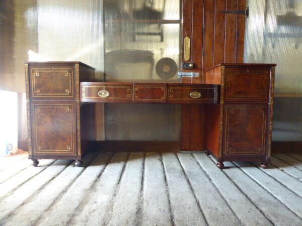 Impressive Regency mahogany brass inlaid sideboard