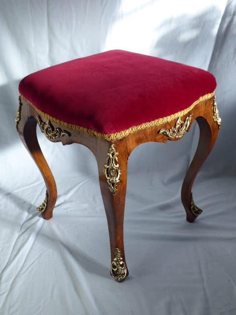 Victorian walnut stool with ormolu mounts circa 1870 stool Antique Stools 4