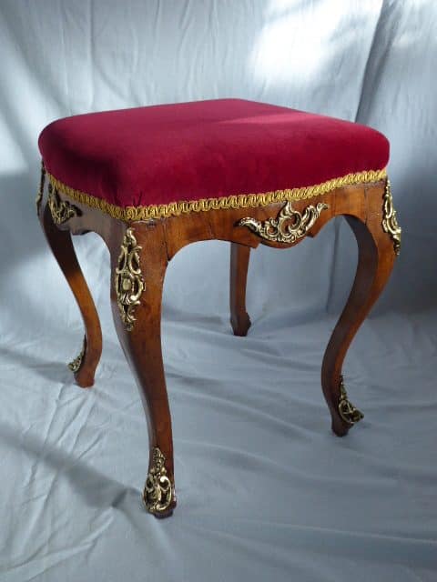 Victorian walnut stool with ormolu mounts circa 1870 stool Antique Stools 3