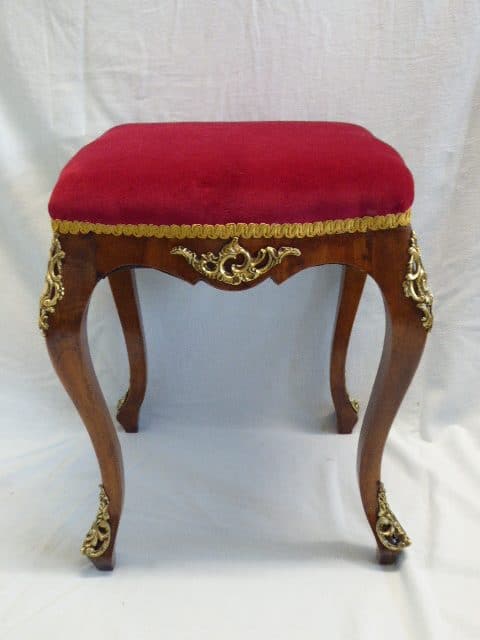 Victorian walnut stool with ormolu mounts circa 1870 stool Antique Stools 7