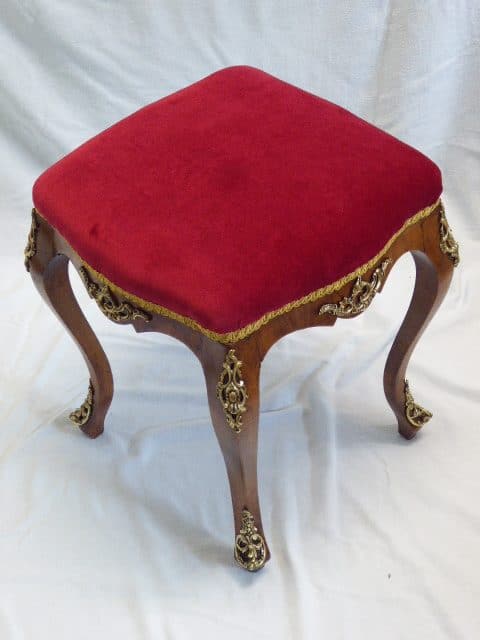 Victorian walnut stool with ormolu mounts circa 1870 stool Antique Stools 8