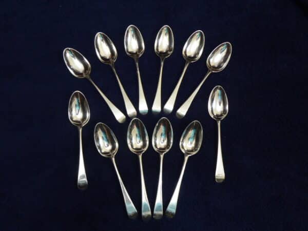 Set of 12 silver serving spoons 1782 - Image 2
