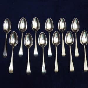 Set of 12 silver serving spoons 1782 serving spoons Antique Silver