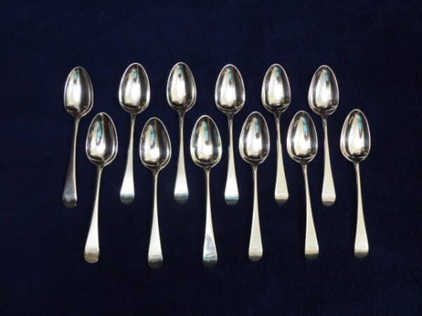 Set of 12 silver serving spoons 1782