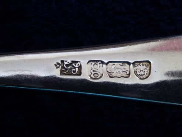 Set of 12 silver serving spoons 1782 - Image 4
