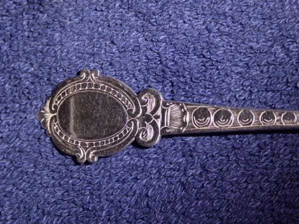 Silver sifting spoon 1850 Birminghamy Birmingham Antique Silver 4