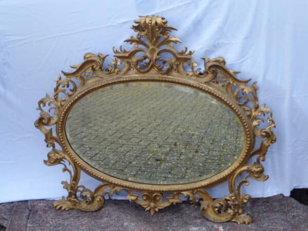 Gilded gesso mirror circa 1860 gesso Antique Mirrors 3