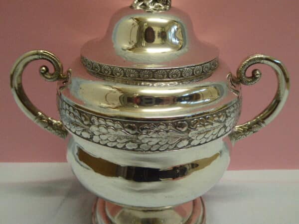 American silver sugar bowl circa 1820 - William Thomson New York - Image 5