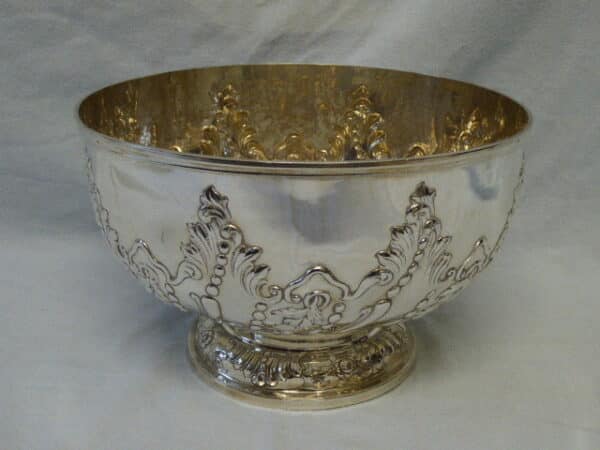 Solid silver punch bowl - 1897 - Image 2