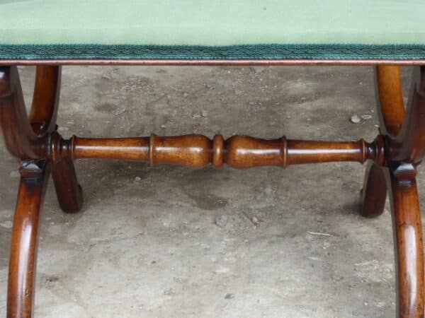 Walnut X-frame stool cirac 1840 - Image 5