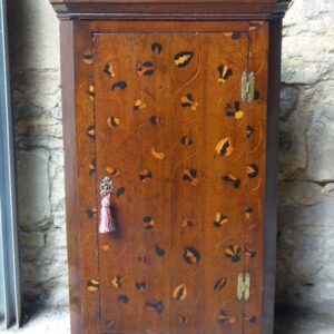 Rare oak inlaid corner cupboard – mid 18th century corner cupboard Antique Cupboards