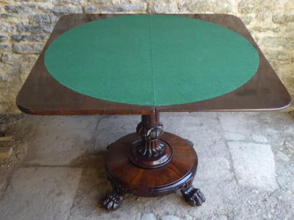 Goncalo Alves card table circa 1840 - Image 6