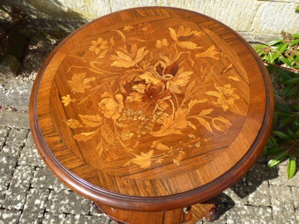 Revolving Dutch marquetry library table circa 1820 - Image 4