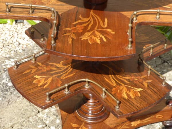 Revolving Dutch marquetry library table circa 1820 - Image 6