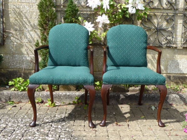 Pair of Victorian walnut armchairs circa 1870 armchairs Antique Chairs 3