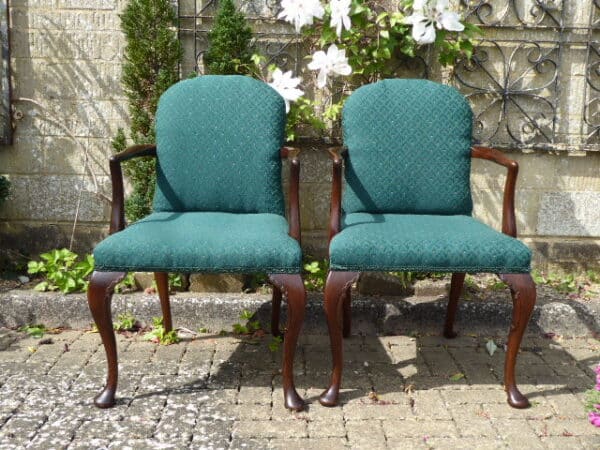 Pair of Victorian walnut armchairs circa 1870