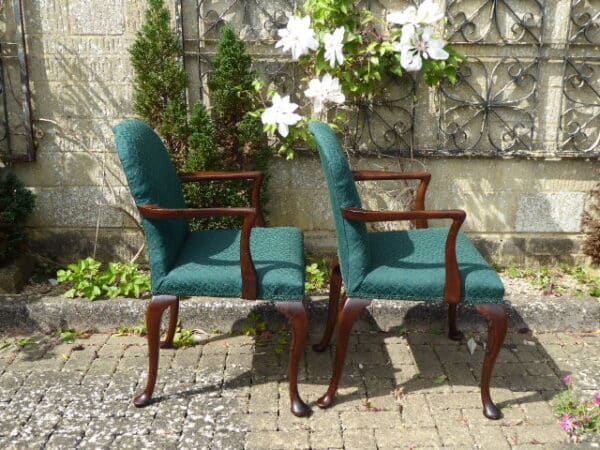 Pair of Victorian walnut armchairs circa 1870 armchairs Antique Chairs 4