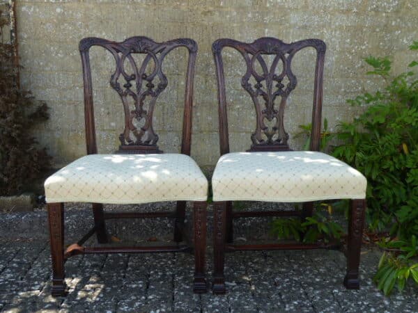 Pair of Chippendale style mahogany chairs chairs Antique Chairs 3