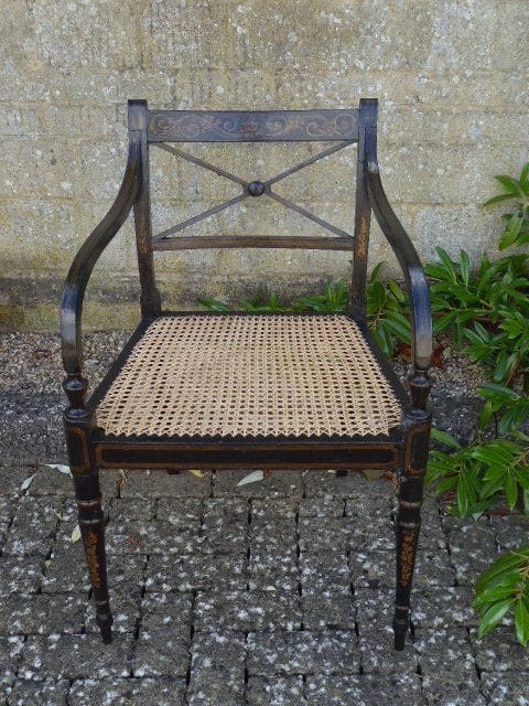 Ebonised and decorated carver circa 1790 chair Antique Chairs 4