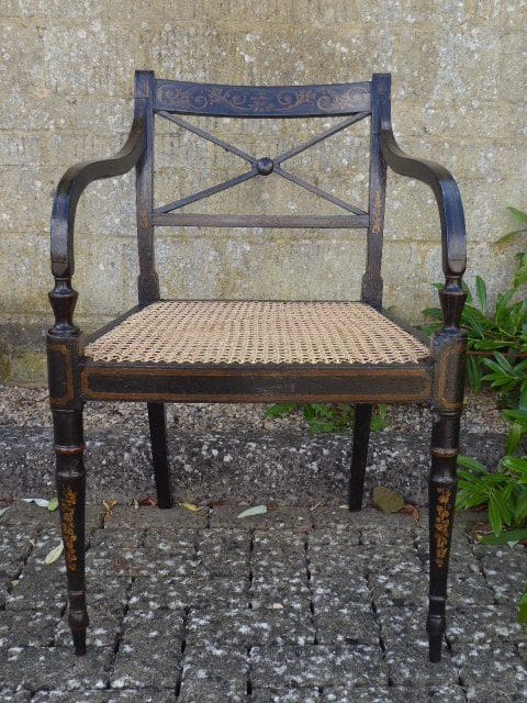 Ebonised and decorated carver circa 1790 chair Antique Chairs 3
