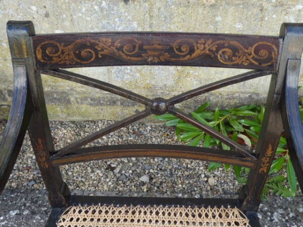 Ebonised and decorated carver circa 1790 - Image 4