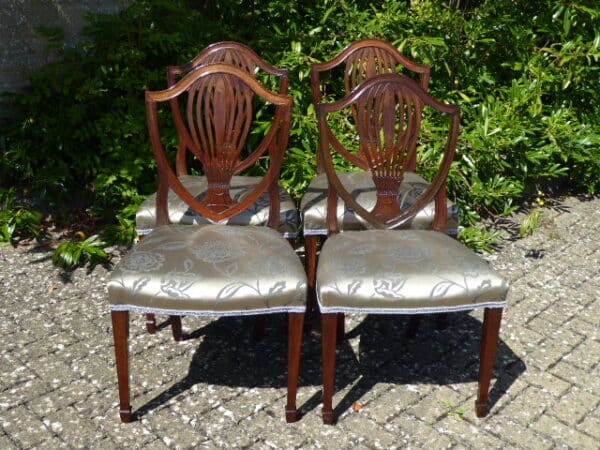 Set of 4 mahogany Hepplewhite dining chairs circa 1800 dining chairs Antique Chairs 4