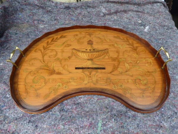 Rare satinwood marquetry tray – Edwards and Roberts edwards and roberts Antique Trays 3