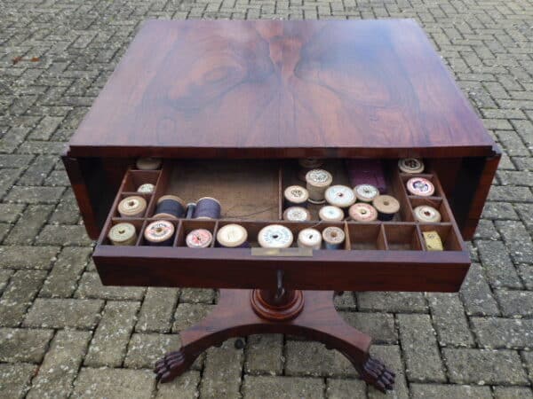 Irish rosewood sewing table circa 1830 - Image 2
