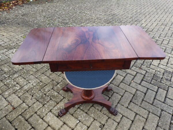 Irish rosewood sewing table circa 1830