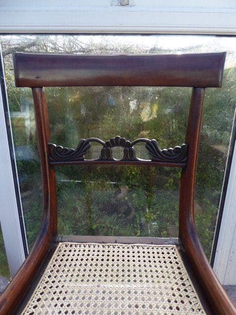 Pair of rosewood chairs circa 1830 with caned seats chairs Antique Chairs 7