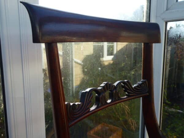 Pair of rosewood chairs circa 1830 with caned seats - Image 3