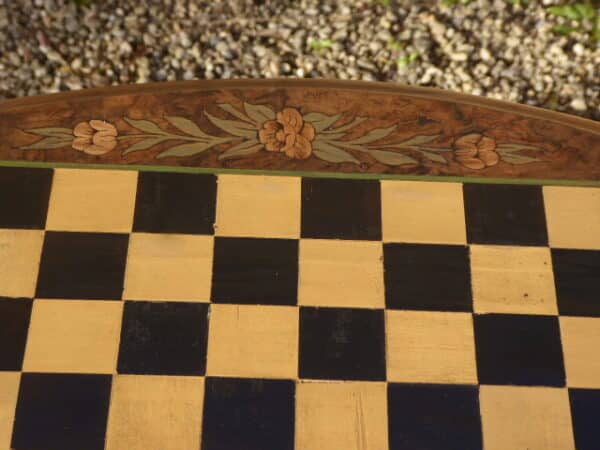 Walnut tilt top chess table circa 1870 - Image 6