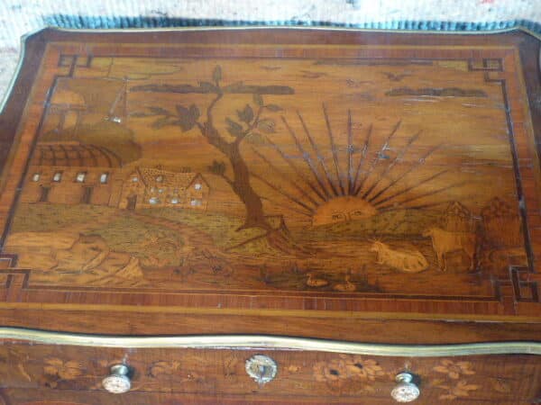 Rare Dutch marquetry table - late 18th century - Image 4