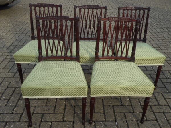Set of 5 Gillows Garforth pattern dining chairs circa 1795 chairs Antique Chairs 3