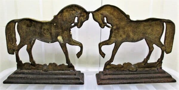 Pair Brass Chimney Horses