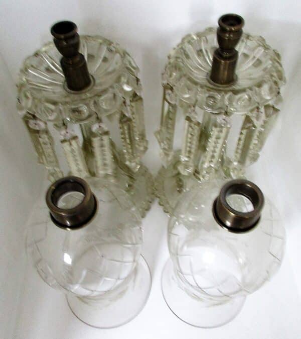 Pair Clear Candle Lustres
