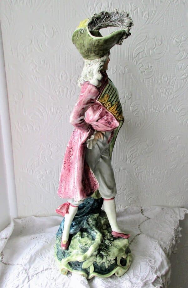 Pair of Antique French Faience Figurines ” A Gallant and his Lady” Antique Antique Ceramics 10