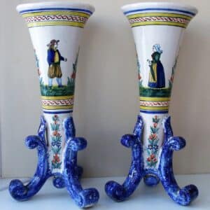 Pair HR Quimper Vases