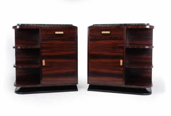 Pair of French Art Deco Macassar Ebony Cabinets Antique Cabinets 3