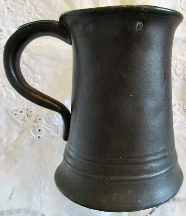 Antique English Victorian Pewter Half Pint Concave Mug Antique Antique Metals 5