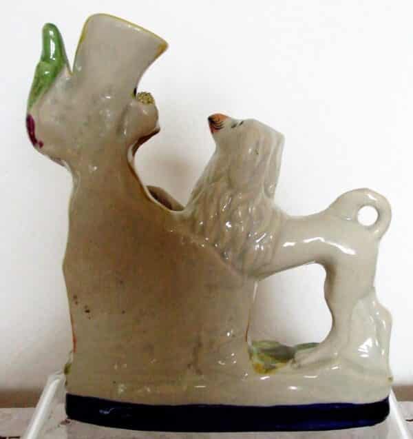 Antique English Victorian Staffordshire Pottery Poodle Spill Vase ~ CMP P10 ~ H a2743 Antique Antique Ceramics 5