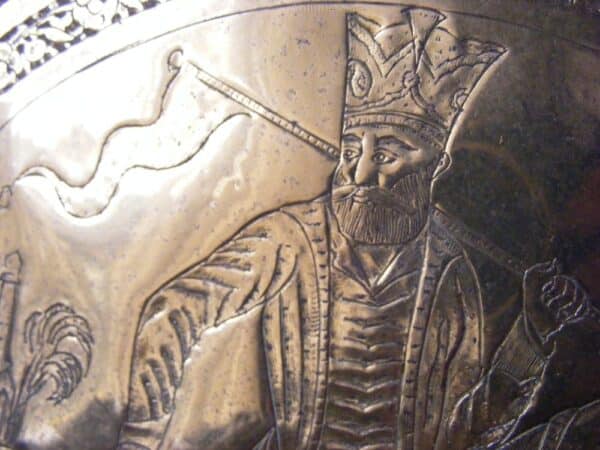 Qalam Zani c1920 depicting victorious Nader Shah on horseback Qajar Safavid - Image 3
