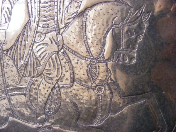 Qalam Zani c1920 depicting victorious Nader Shah on horseback Qajar Safavid - Image 4