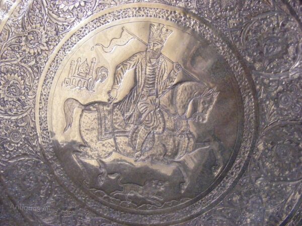 Qalam Zani c1920 depicting victorious Nader Shah on horseback Qajar Safavid - Image 2