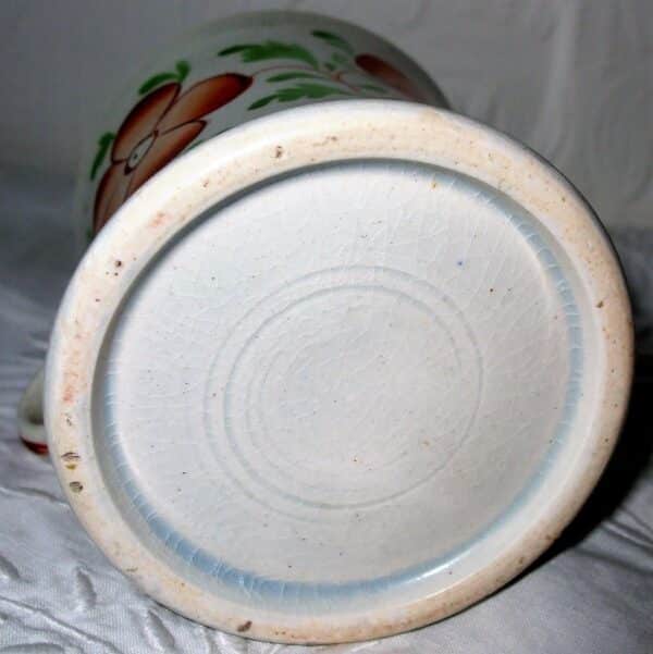 Antique Victorian Gaudy Welsh “Wallflower” Pattern Pottery Mug Antique Antique Ceramics 7