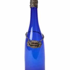 Beautiful Victorian Blue Glass Wine Bottle antique glass bottle Antique Glassware