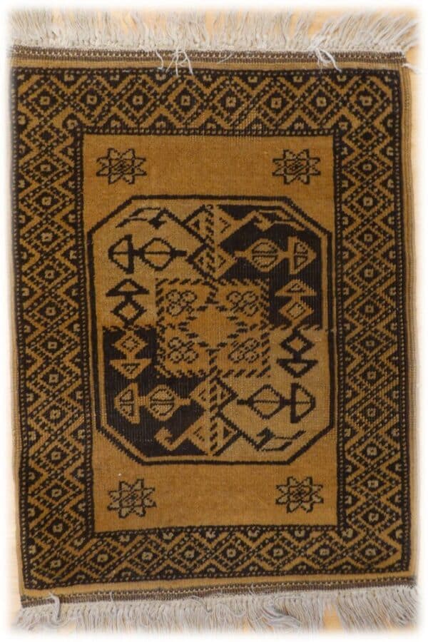 GOLDEN AFGHAN 73cm x 54cm decorative Antique Rugs 3